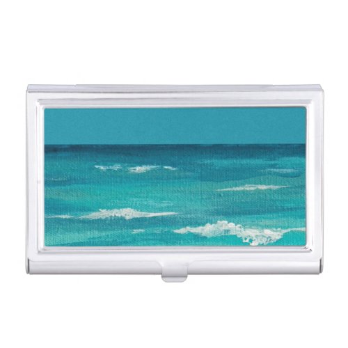 Teal Blue Waters  Business Card Case