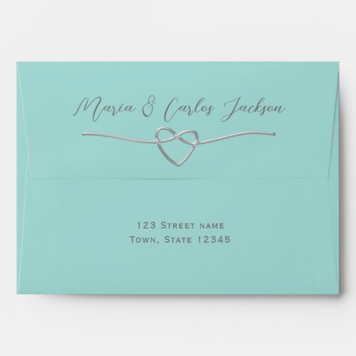 Teal Blue Wedding Envelope