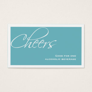 Teal blue wedding formal custom event drink ticket