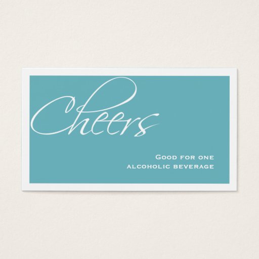 Customizable Teal blue wedding formal custom event drink ticket business cards