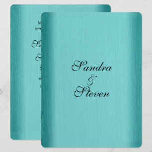 Teal Blue Wedding Invitation