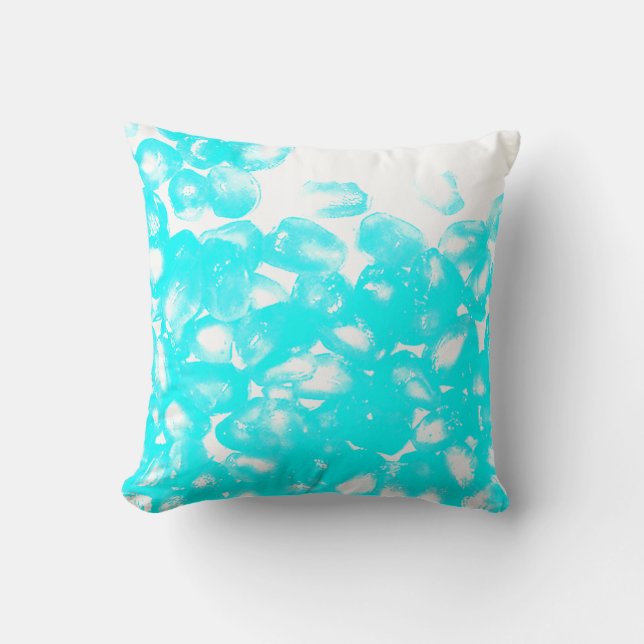 Teal Blue White Abstract Pattern Modern Gift Favor Throw Pillow (Front)