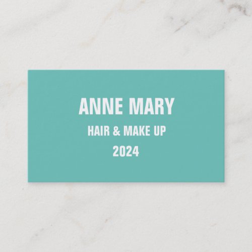 Teal Blue White Hair  Make Up Stylish Modern 2024 Business Card