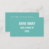 Teal Blue White Hair & Make Up Stylish Modern Cool Business Card (Front/Back)