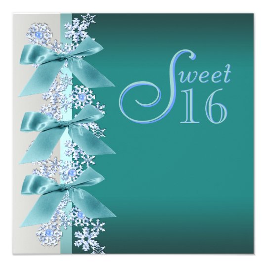 Sweet Sixteen Invitations Snowflake 6