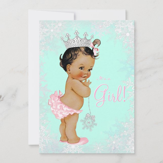 Teal Blue Winter Wonderland Baby Shower Invitation (Front)