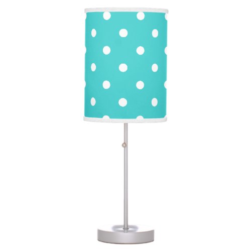 Teal Blue with Polka Dots Table Lamp