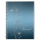 Teal Blue With Silver Floral Butterflies Notebooks