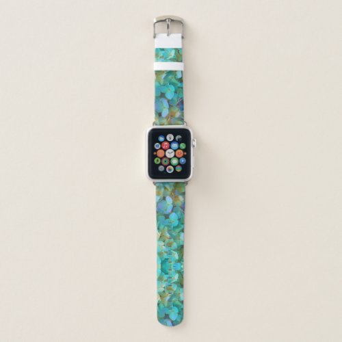 Teal blue yellow pink hydrangeas flowers floral apple watch band