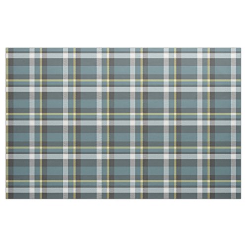 Teal Blue Yellow White Gray Tartan Square Pattern Fabric