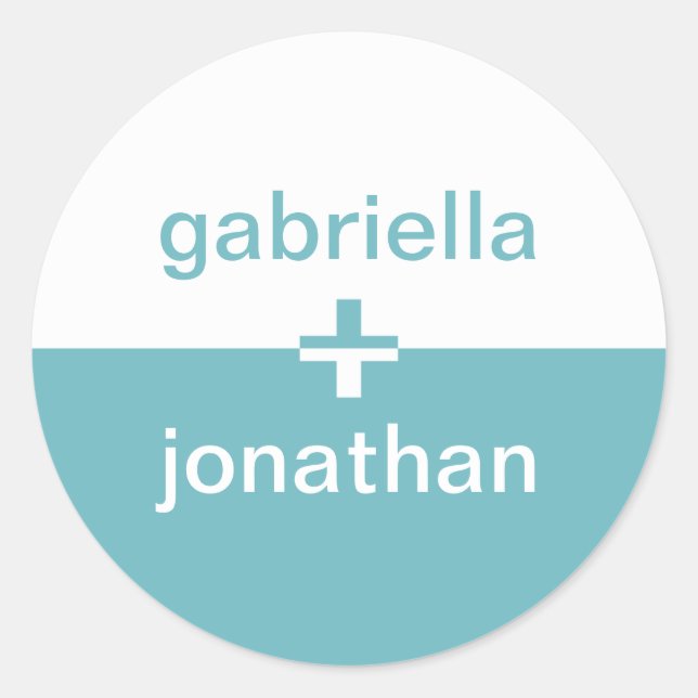 Teal blue yin yang plus custom name favor seal (Front)