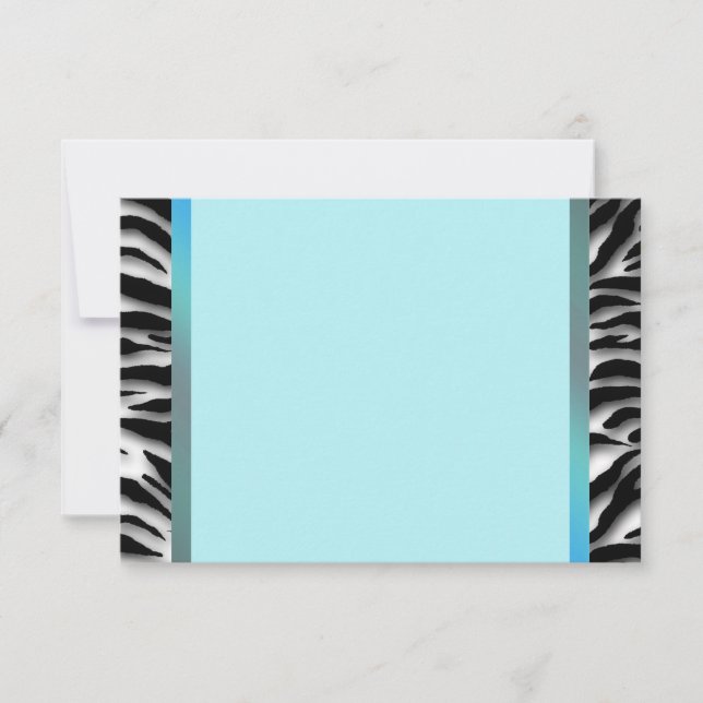 Teal Blue Zebra RSVP (Front)
