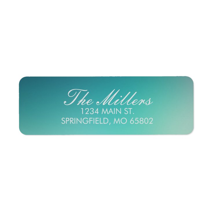 Teal Blurred Address Labels Zazzle