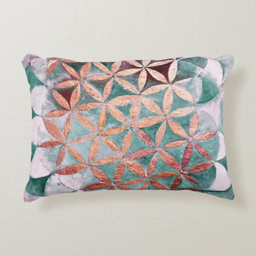 Teal Blush Pink Pastel Abstract Watercolor Pattern Accent Pillow