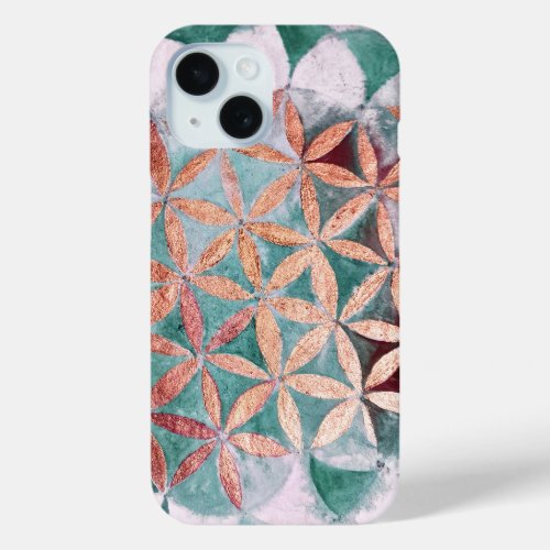 Teal Blush Pink Pastel Abstract Watercolor Pattern iPhone 15 Case