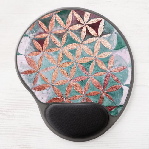 Teal Blush Pink Pastel Abstract Watercolor Pattern Gel Mouse Pad