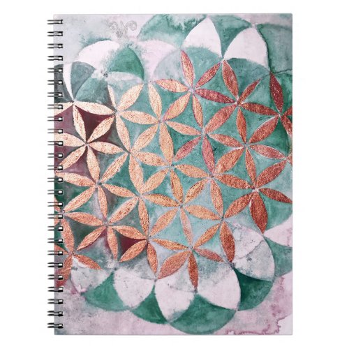 Teal Blush Pink Pastel Abstract Watercolor Pattern Notebook