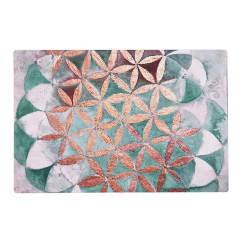 Teal Blush Pink Pastel Abstract Watercolor Pattern Placemat