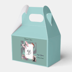 Teal & Blush Wedding Favor Box