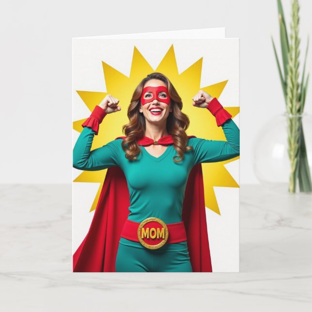 Teal Bodysuit Hero Mom Card (Front)