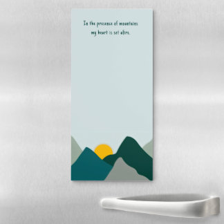 Teal Boho Mountain Magnetic Notepad