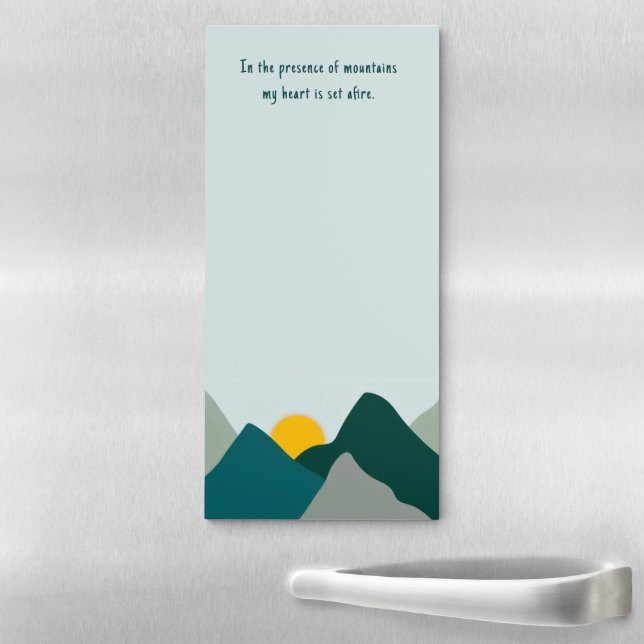 Teal Boho Mountain Magnetic Notepad (In Situ)
