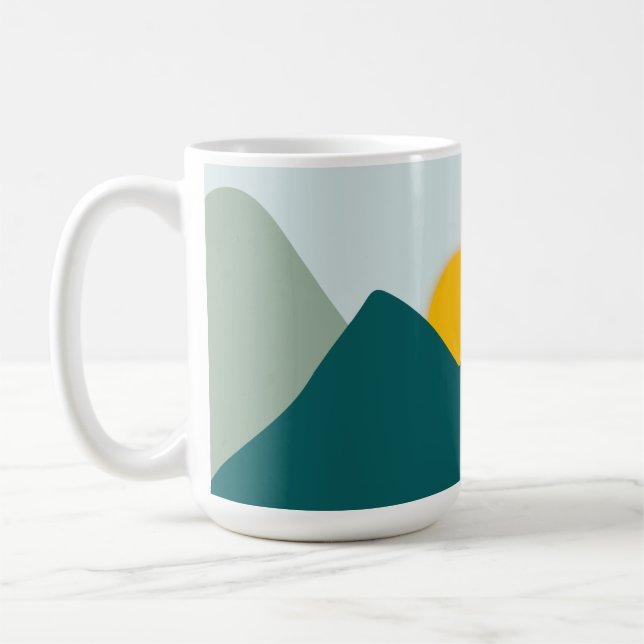 Teal Boho Mountain Mug (Left)