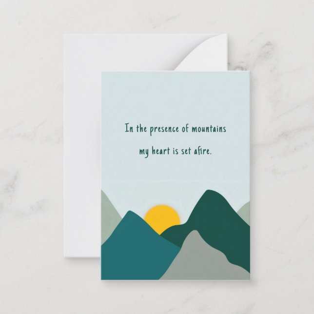 Teal Boho Mountain Note Card (Front)