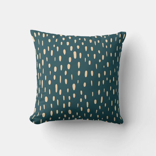 Teal Boho Pattern Modern Rustic Minimal Throw Pillow (Front)