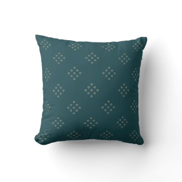 Teal Boho Pattern Modern Rustic Minimal Throw Pillow
