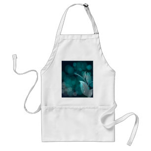 Teal Bokeh Leaves Adult Apron