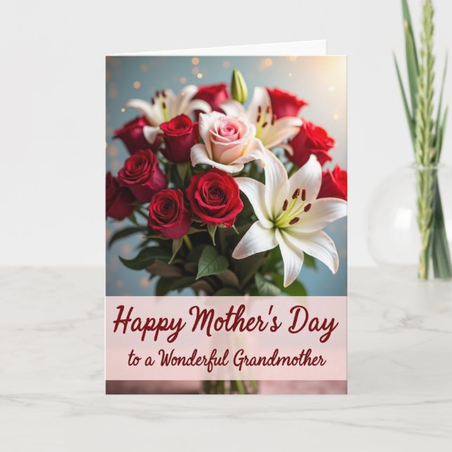 Teal Bokeh Mothers Day Card (Front)