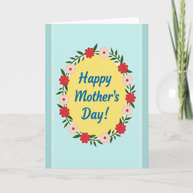 Teal Border Mother Love Card (Front)