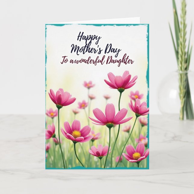 Teal Bordered Mothers Day Card (Front)