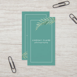 Teal Botanical Business Cards