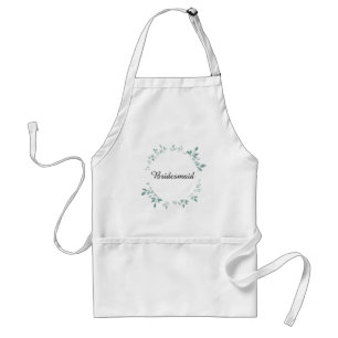 Teal Botanical Textured Effect Bridesmaid Adult Apron