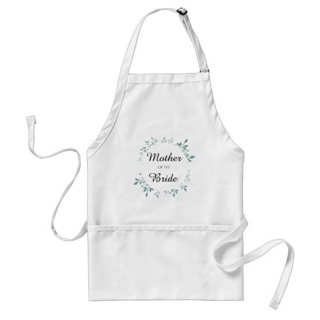 Teal Botanical Textured Effect Mother of Bride Adult Apron (Front)