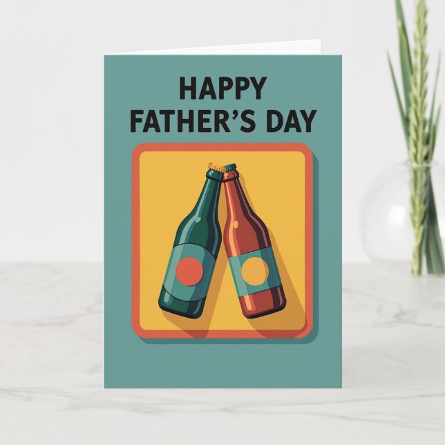 Teal Bottles Fathers Day Card (Front)