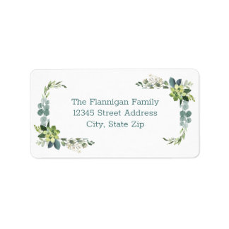 Teal Bouquet - Address Label