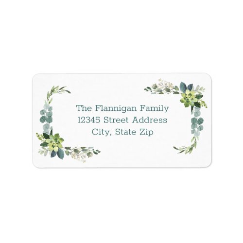 Teal Bouquet - Address Label
