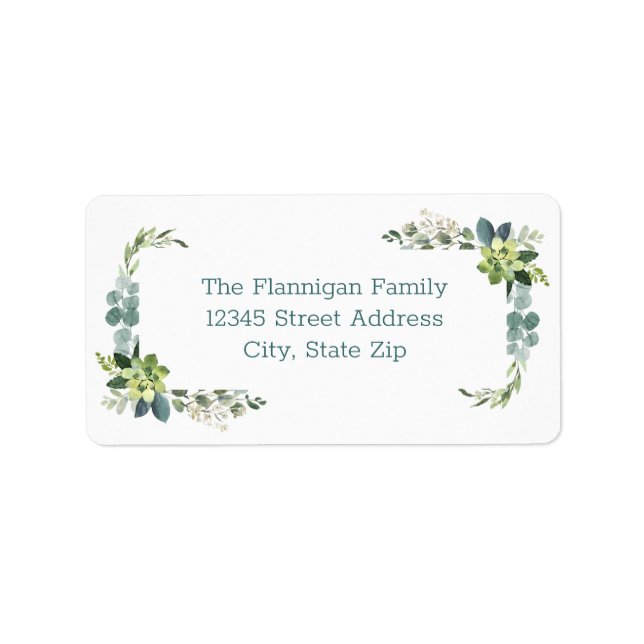 Teal Bouquet - Address Label (Front)