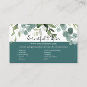 Teal Bouquet - Business Card (Back)