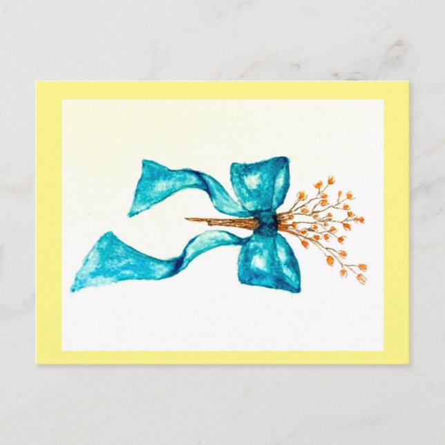 Teal Bow postcard (Front)