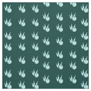 Teal bowling set pattern fabric
