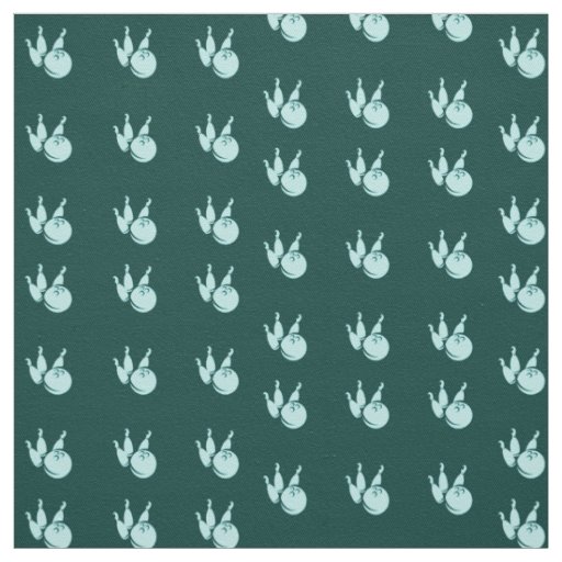 Teal bowling set pattern fabric