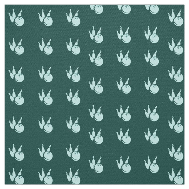 Teal bowling set pattern fabric (Swatch)