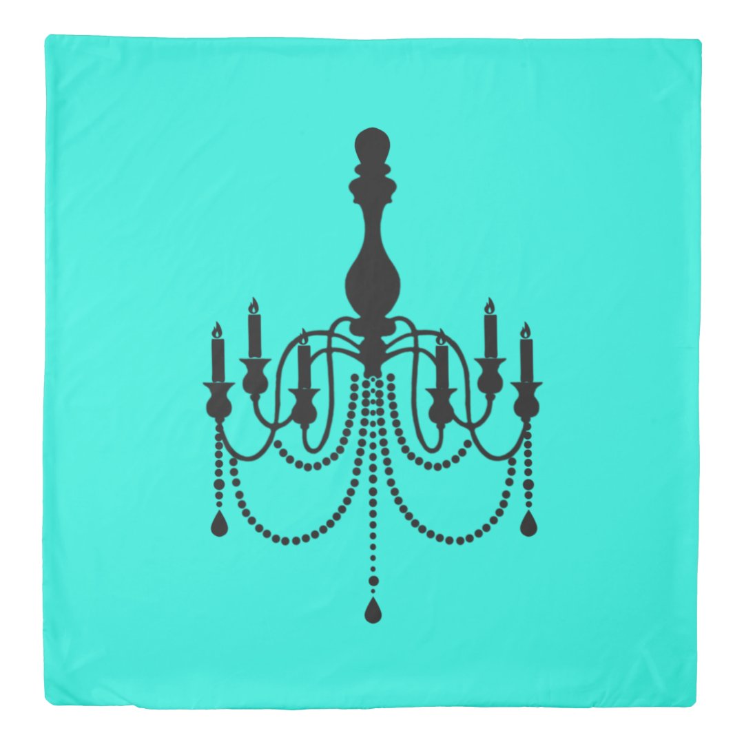 Teal breakfast at tiffany’s chandelier duvet cover | Zaz…