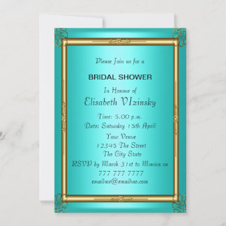 Teal Bridal Shower Invitation