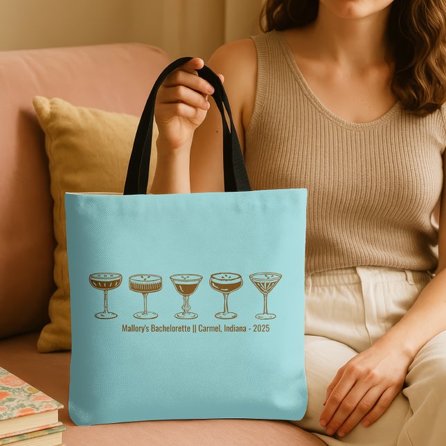 Teal Bridesmaid Espresso Martini Bachelorette  Tote Bag (Creator Uploaded)