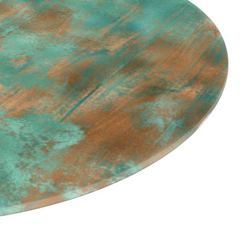 Teal brown aesthetic patina inspired  cutting board
